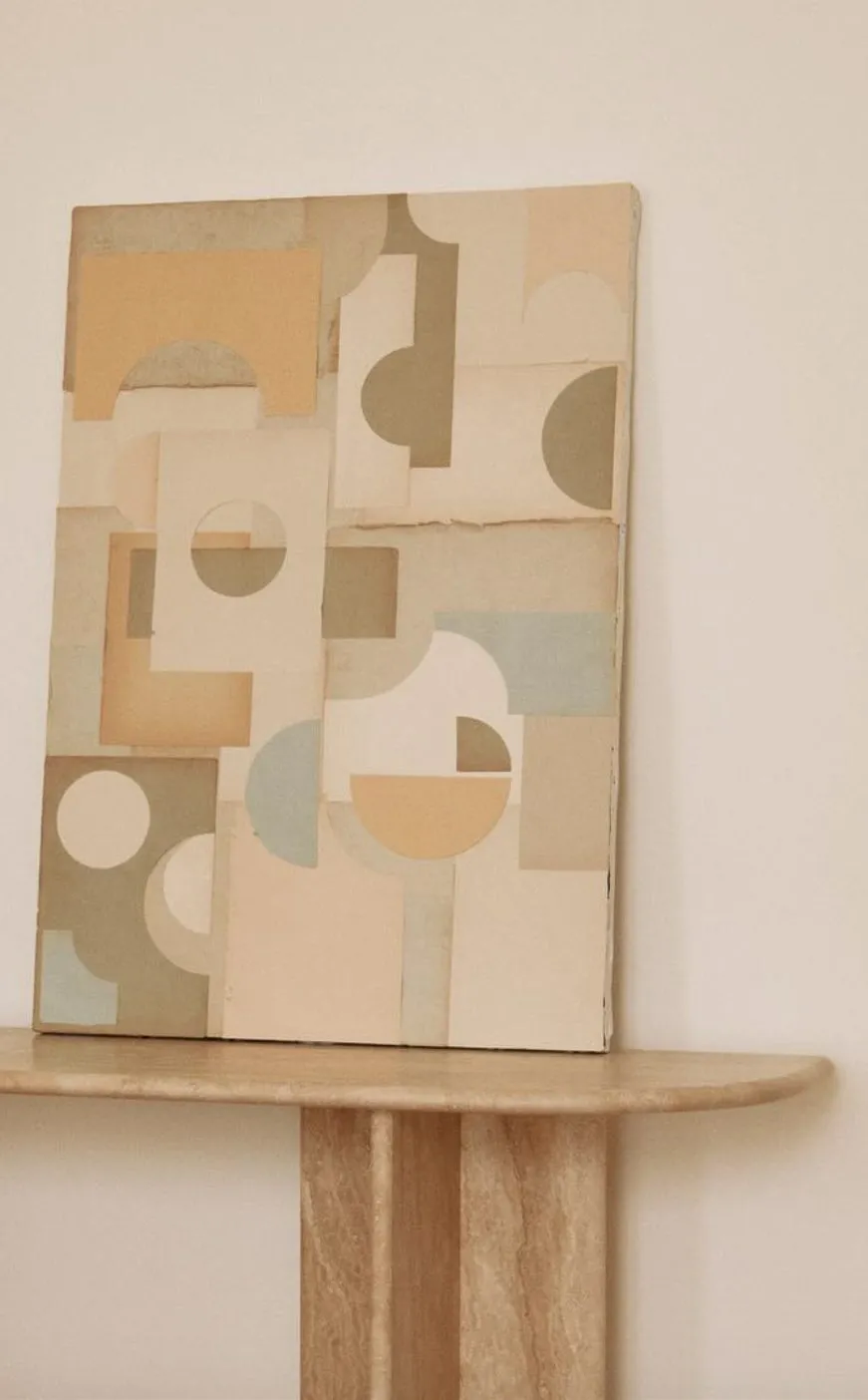Œuvre de l'atelier : collage en papier ancien recyclé