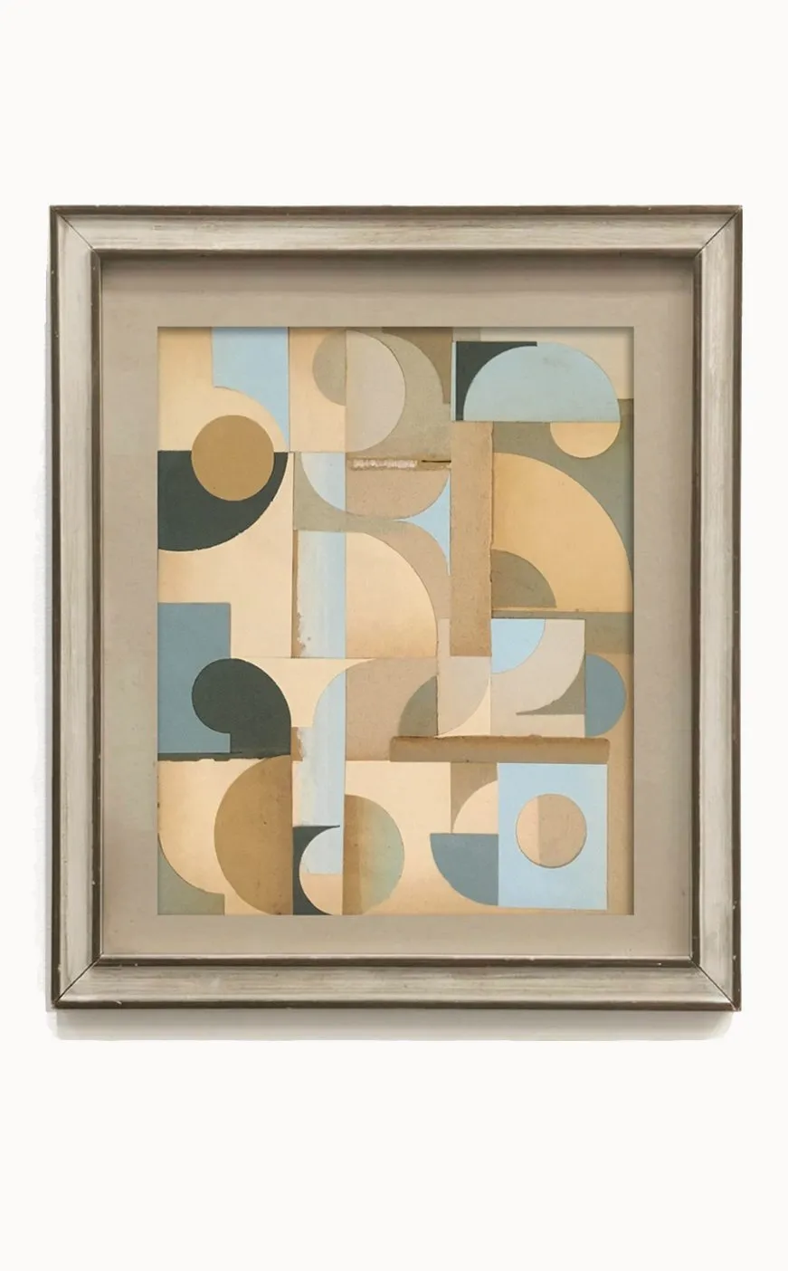 Œuvre de l'atelier : collage en papier ancien recyclé